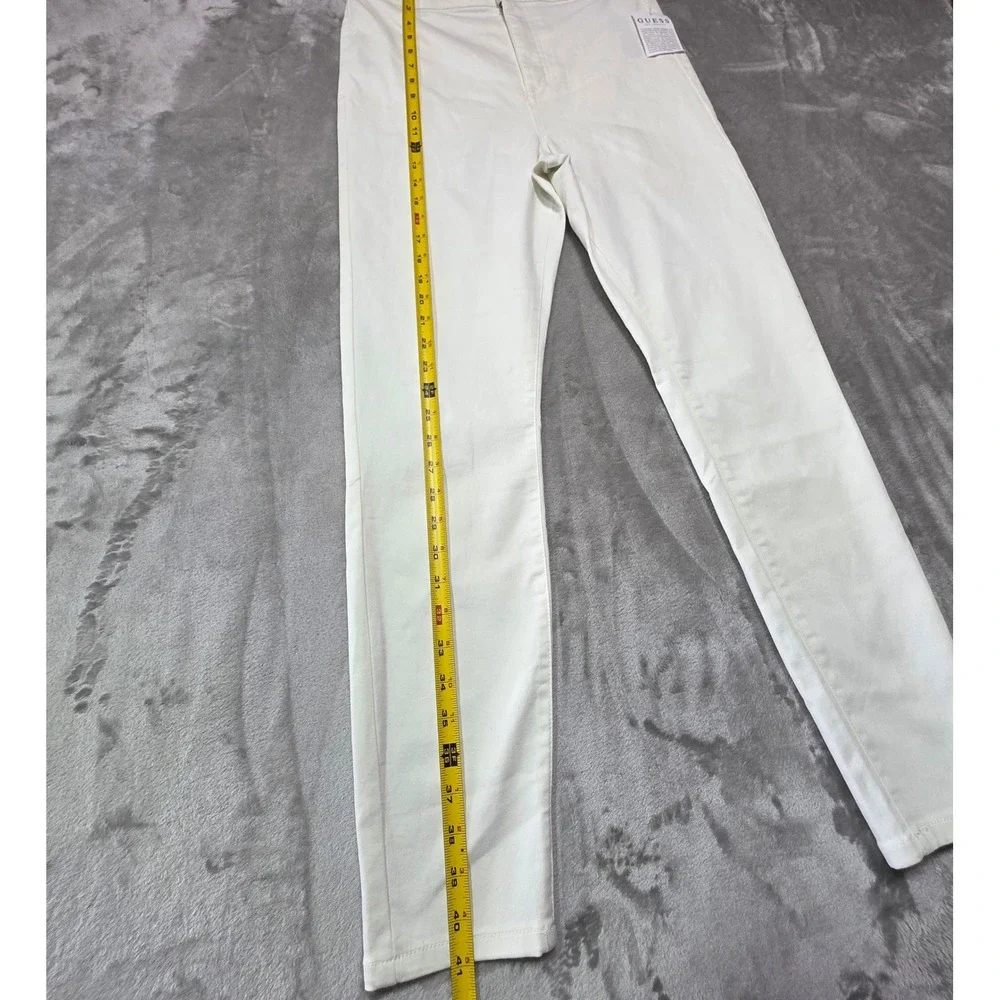 Guess Nova Curvy Ultra High Waist Skinny Pants White Wash Size 31